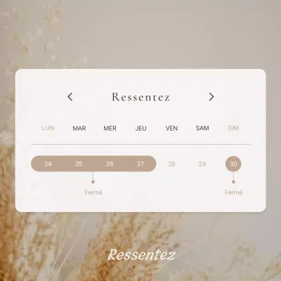 Faire-part de fermeture de calendrier moderne en marron et beige