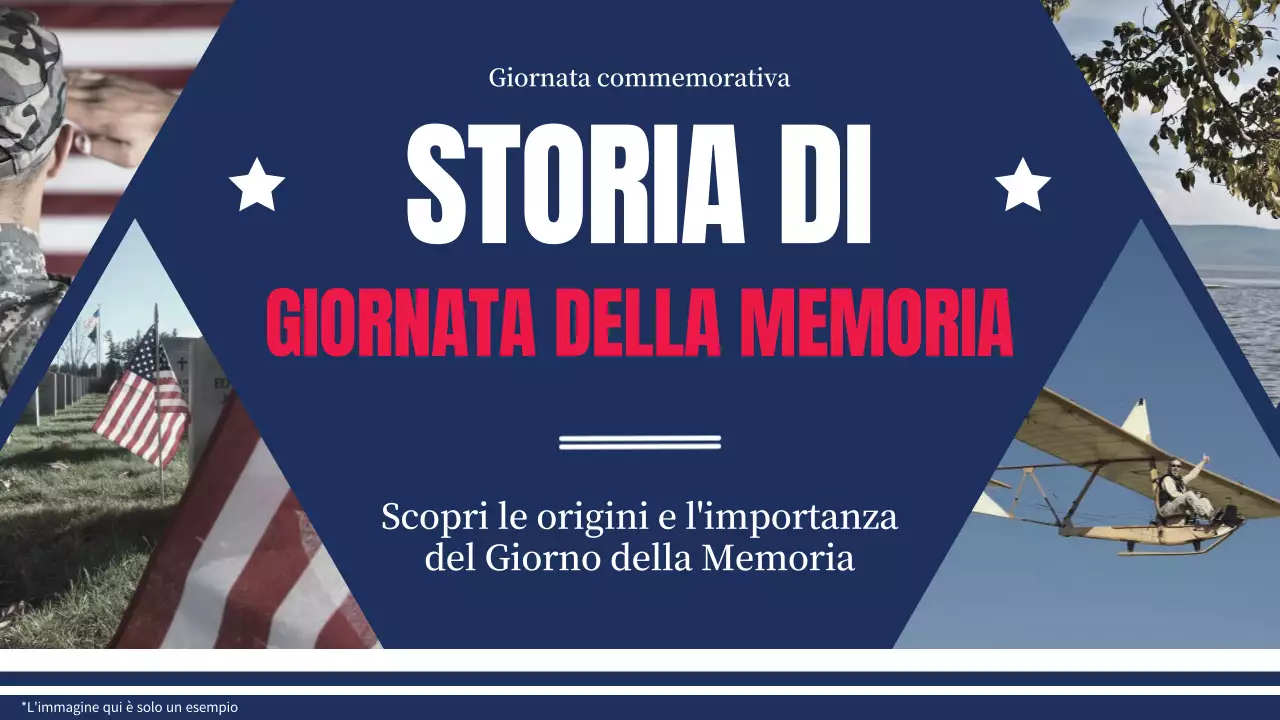 Celebrazione moderna del Giorno della Memoria in blu e rosso Introduzione