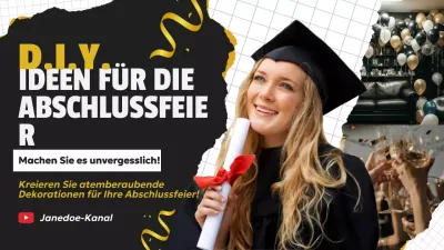 Gelb Schwarz Modern DIY Graduation Party Ideen
