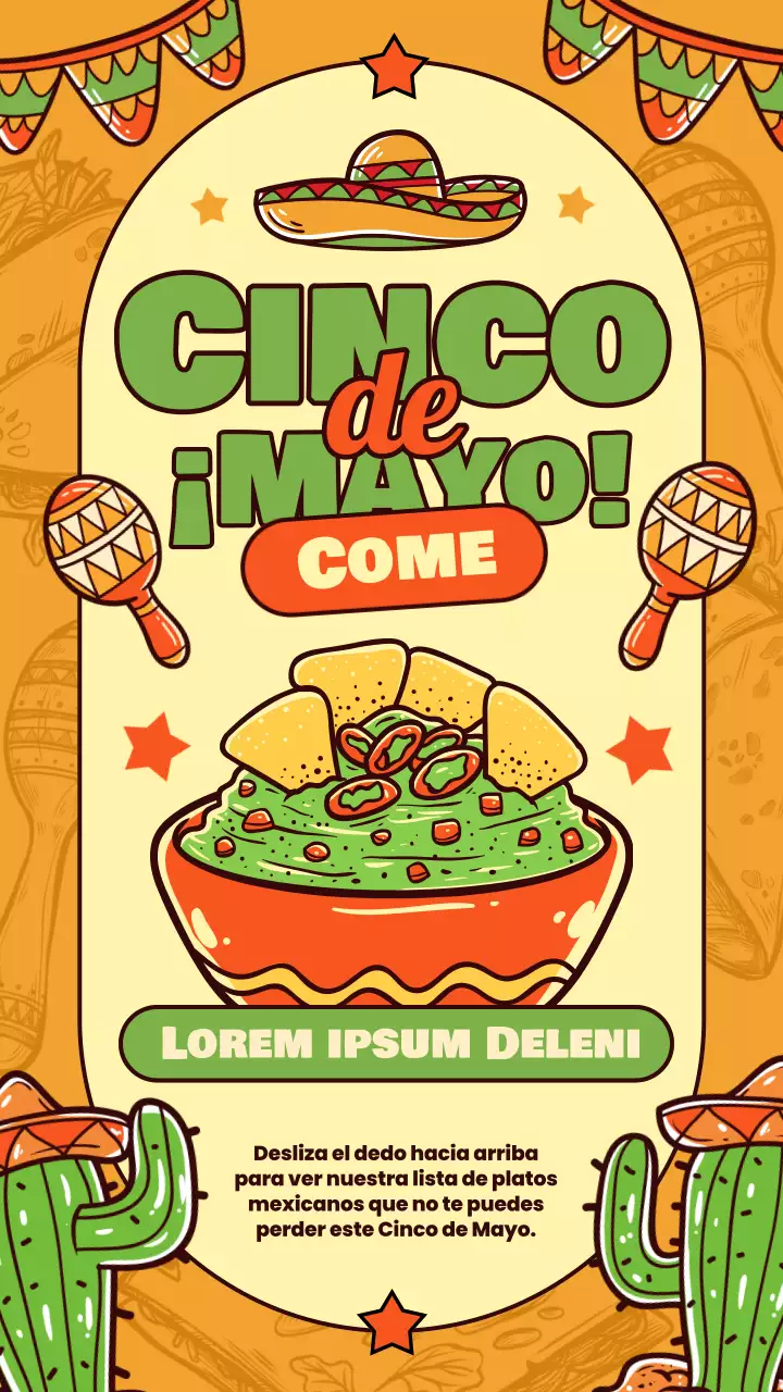 Orange Green Modern Cinco de Mayo Eats Advertisement