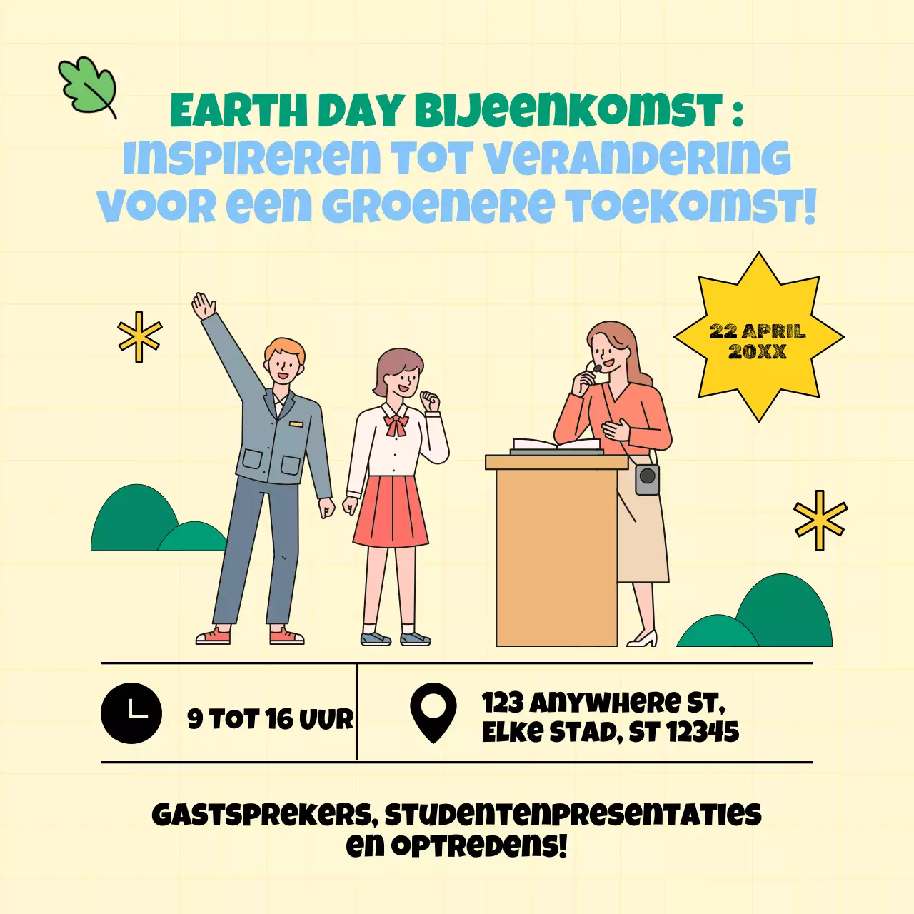 Earth Day-campagne van Yellow and Blue Modern School