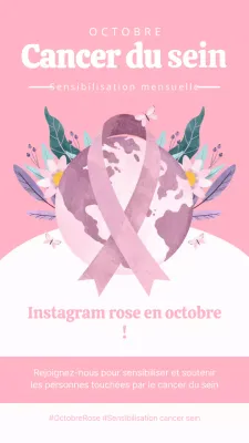 Campagne classique rose et blanche du mois de sensibilisation au cancer du sein