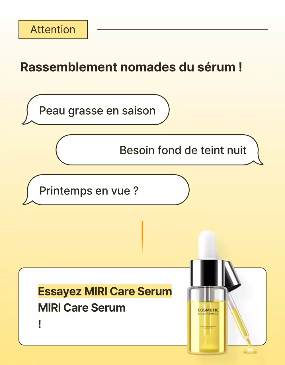 Promouvoir des produits cosmétiques simples pour la peau en jaune et orange