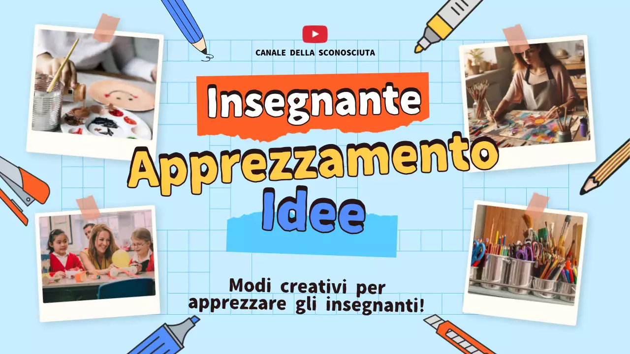 Guida alle idee moderne di apprezzamento per gli insegnanti in blu e arancione