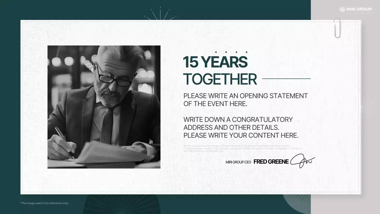 Teal Professional Anniversary Event Presentation