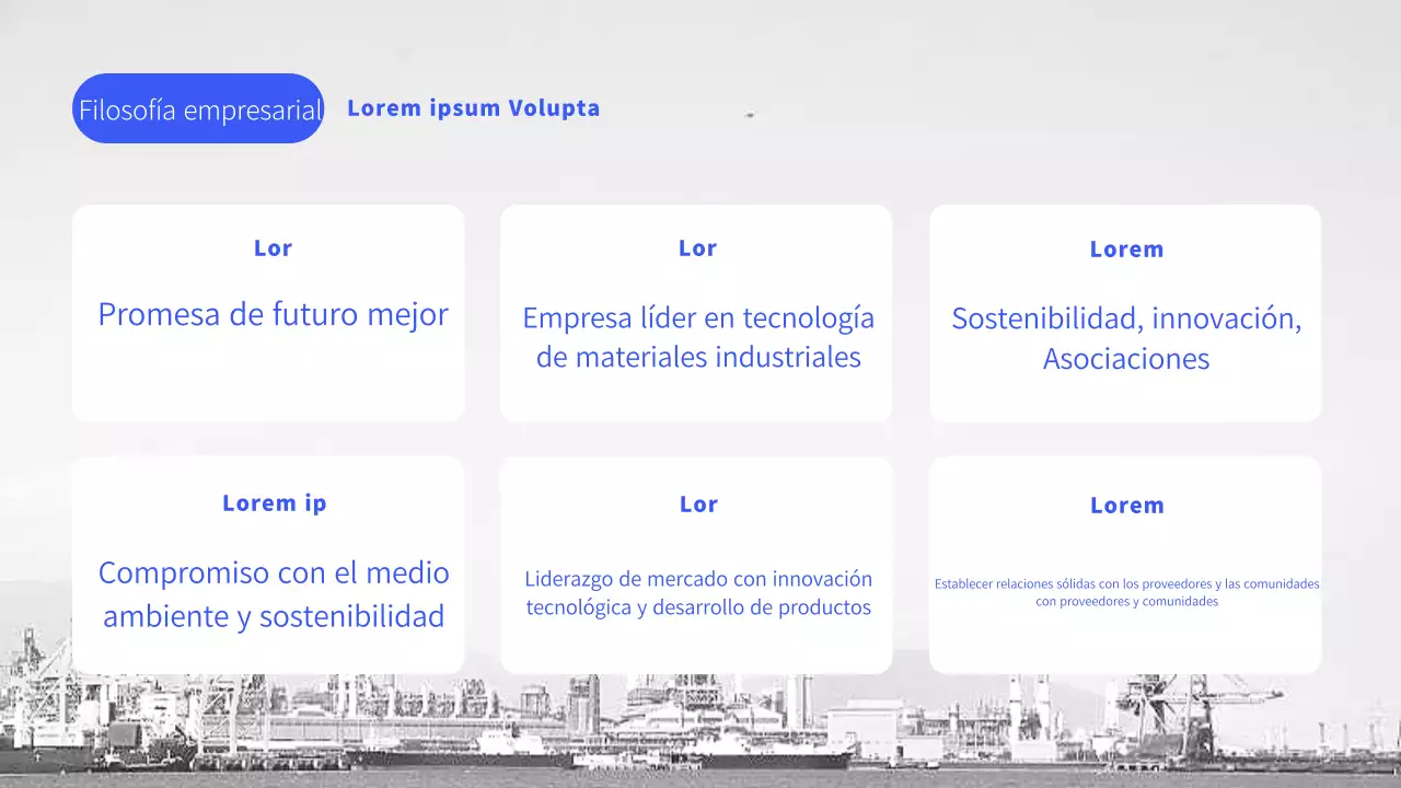 Un plan de negocio minimalista para la industria pesada en azul