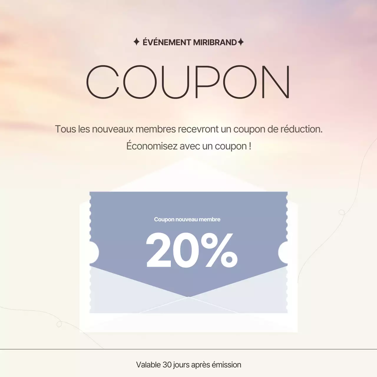 Promouvoir le marketing de votre marque avec un simple ciel de coucher de soleil en beige