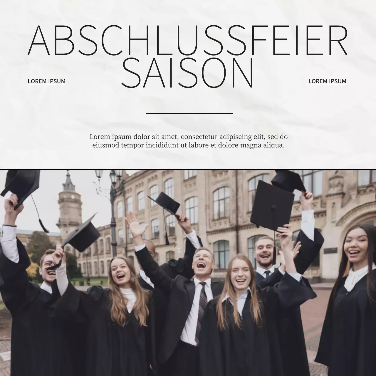 Schwarz und Weiß Einfach Elegant Graduation Season Note