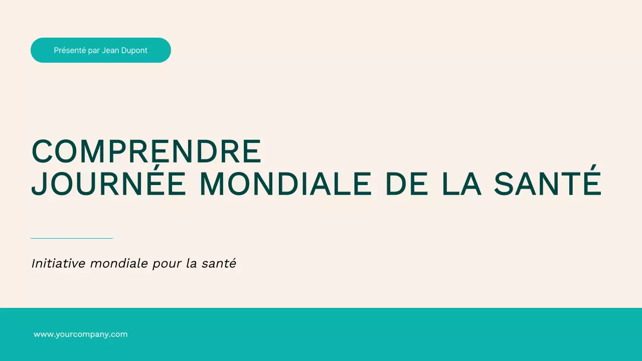 Campagne de la Journée mondiale de la santé "Ivory and Green Simple