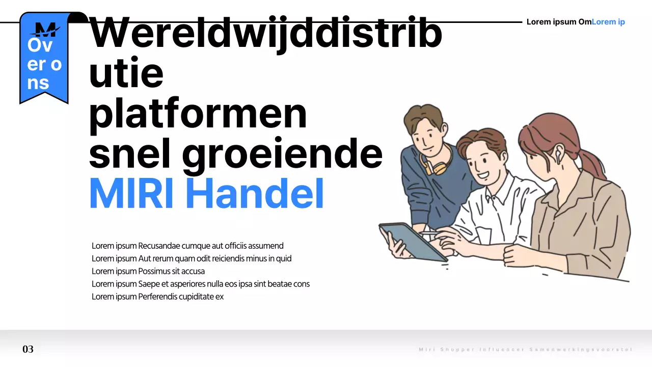 Pop-art samenwerkingsvoorstel in blauw en zwart