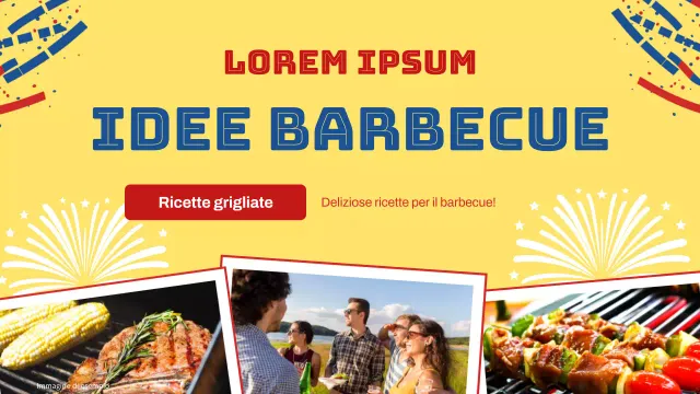 Ricetta per la celebrazione del Memorial Day con barbecue moderno rosso e blu