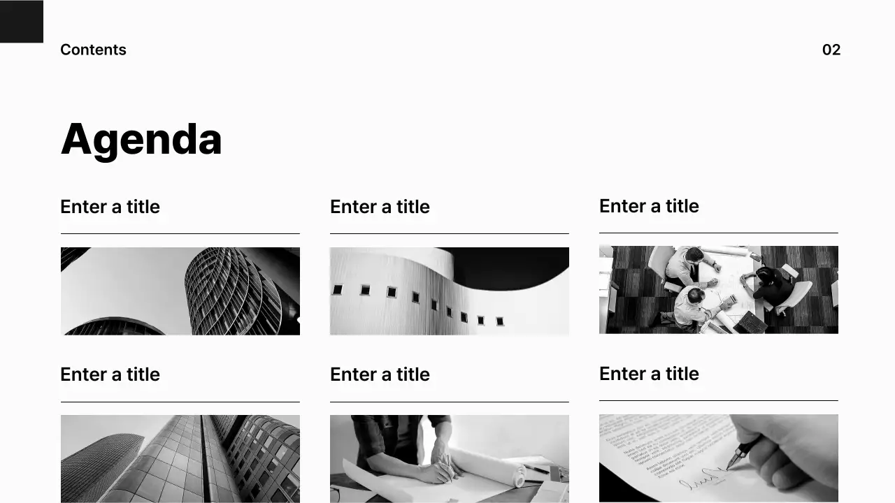 블랙 모던 건설 광고 프레젠테이션