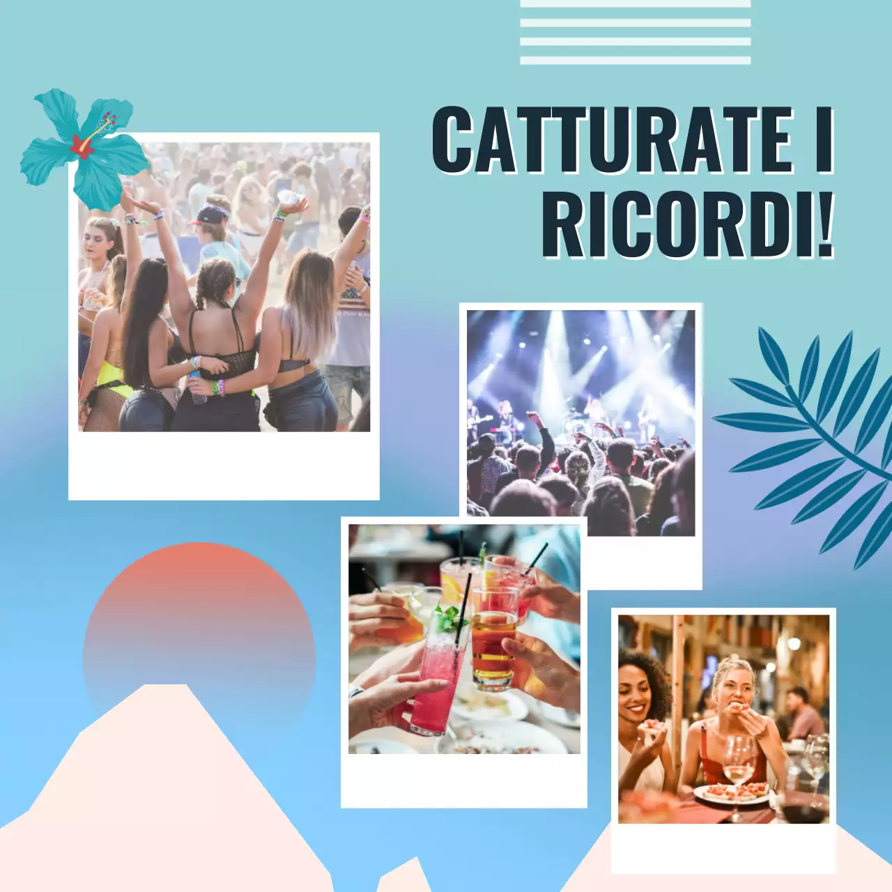 Campagna per le feste di primavera del Bar Trendy Blu e Arancione