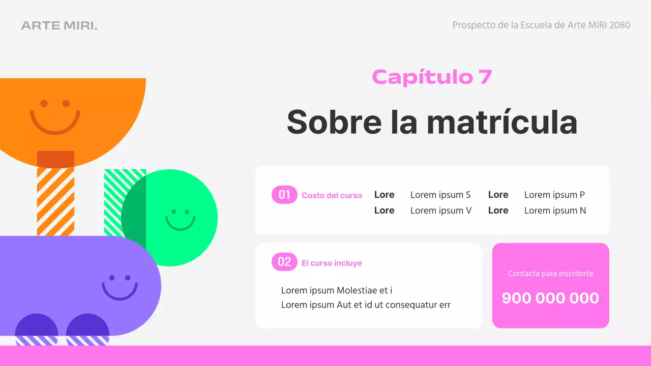 Presentamos la escuela de arte rosa y celeste