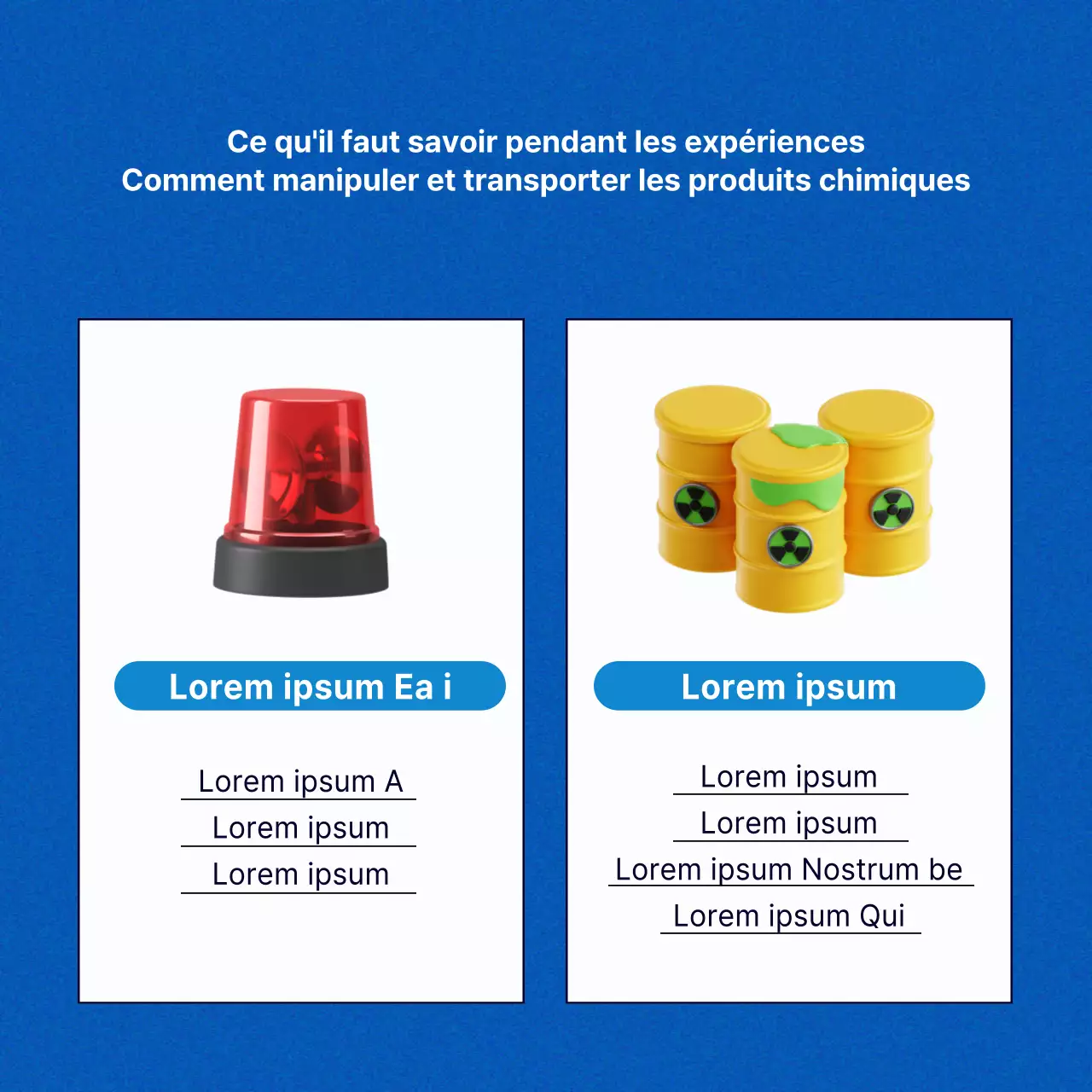 Conseils de sécurité pour les laboratoires en bleu et jaune