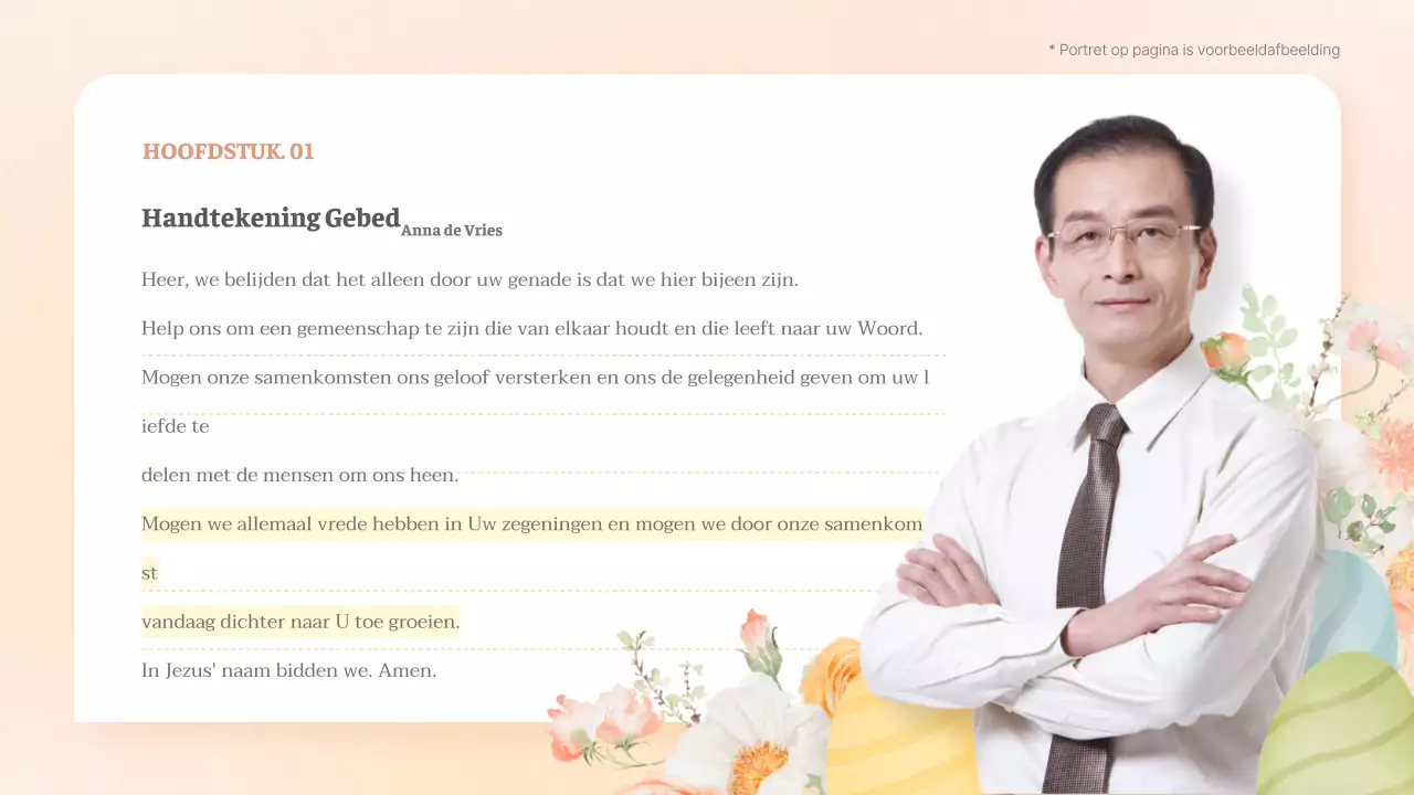 Een trendy paasgids met een oranje achtergrond