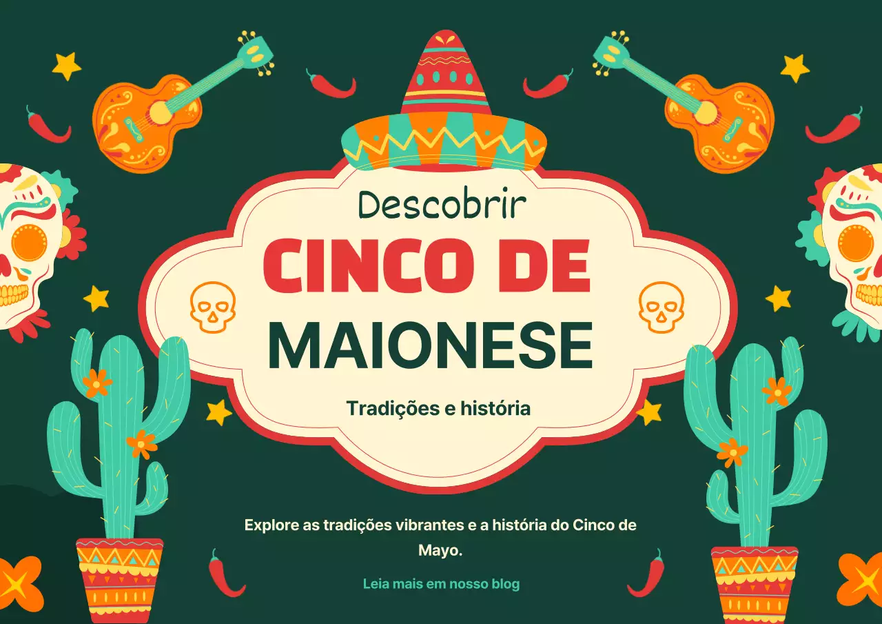 Verde Vermelho Moderno Evento de celebração do Cinco de Mayo