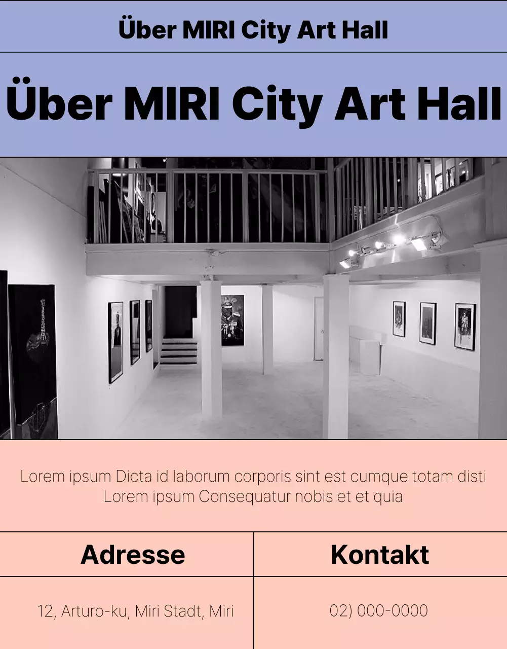 Schlichte lilafarbene und rosafarbene Programminformationen anzeigen