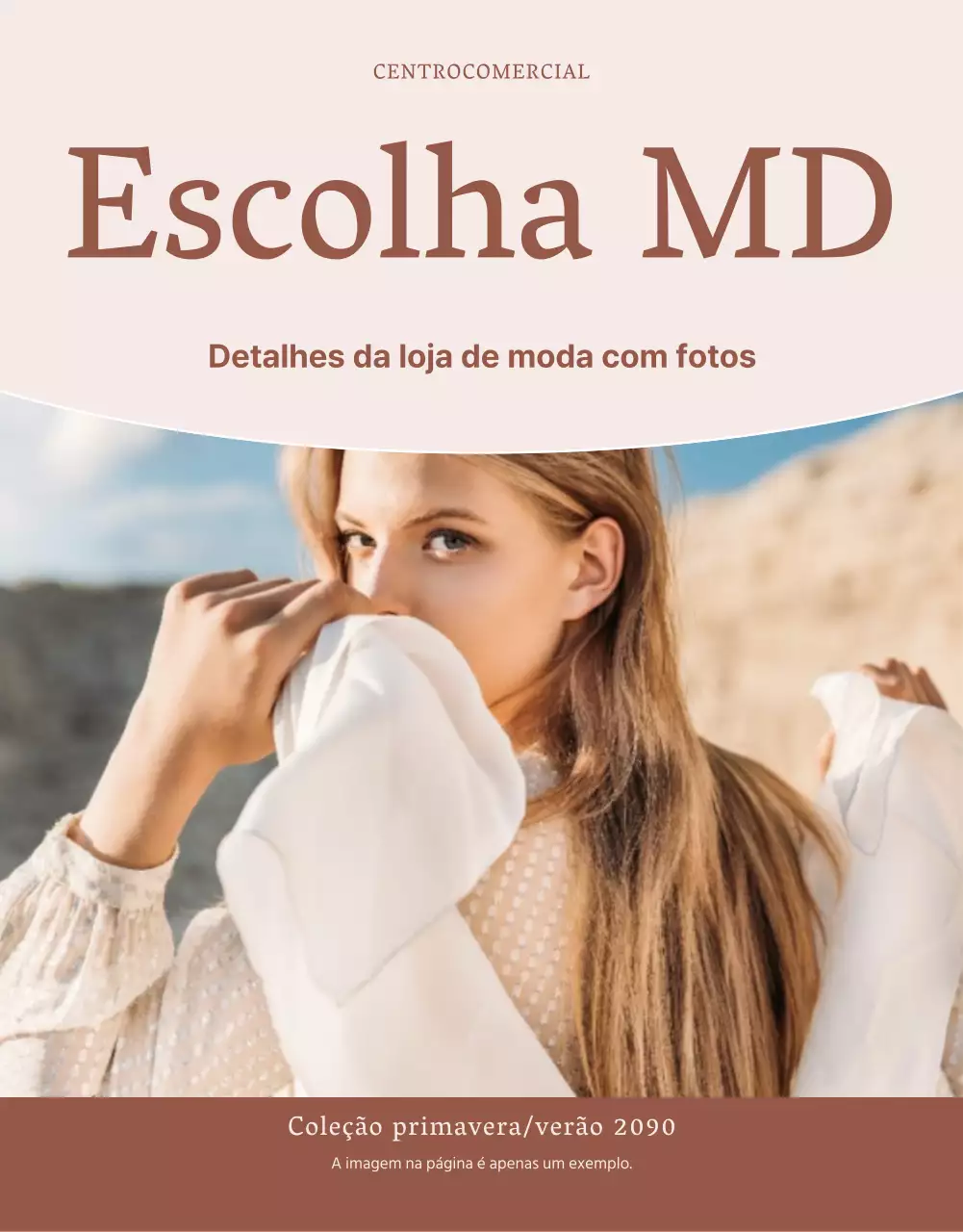 Promover um centro comercial de moda moderna em rosa e castanho