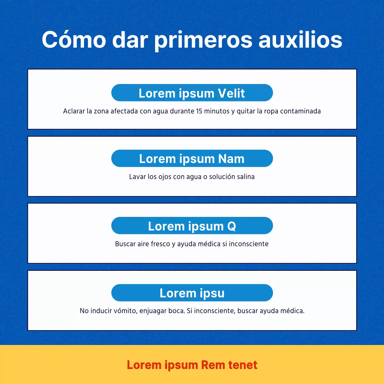 Consejos de seguridad para laboratorios en azul y amarillo