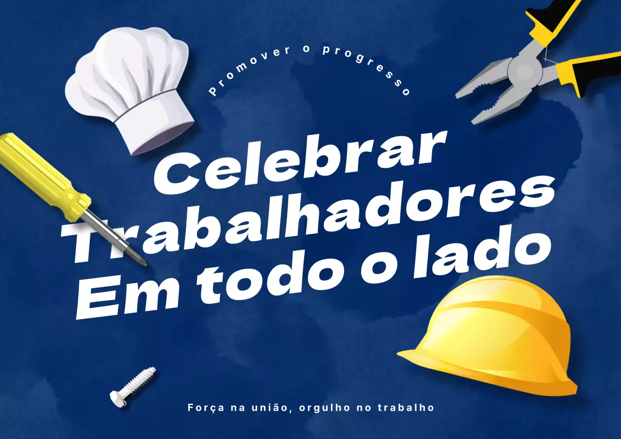 Uma campanha simples do Dia do Trabalhador em azul-marinho