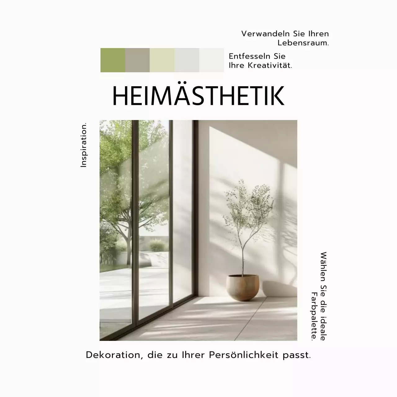 Weiß und Schwarz Minimal Interior Design Blog Promotion