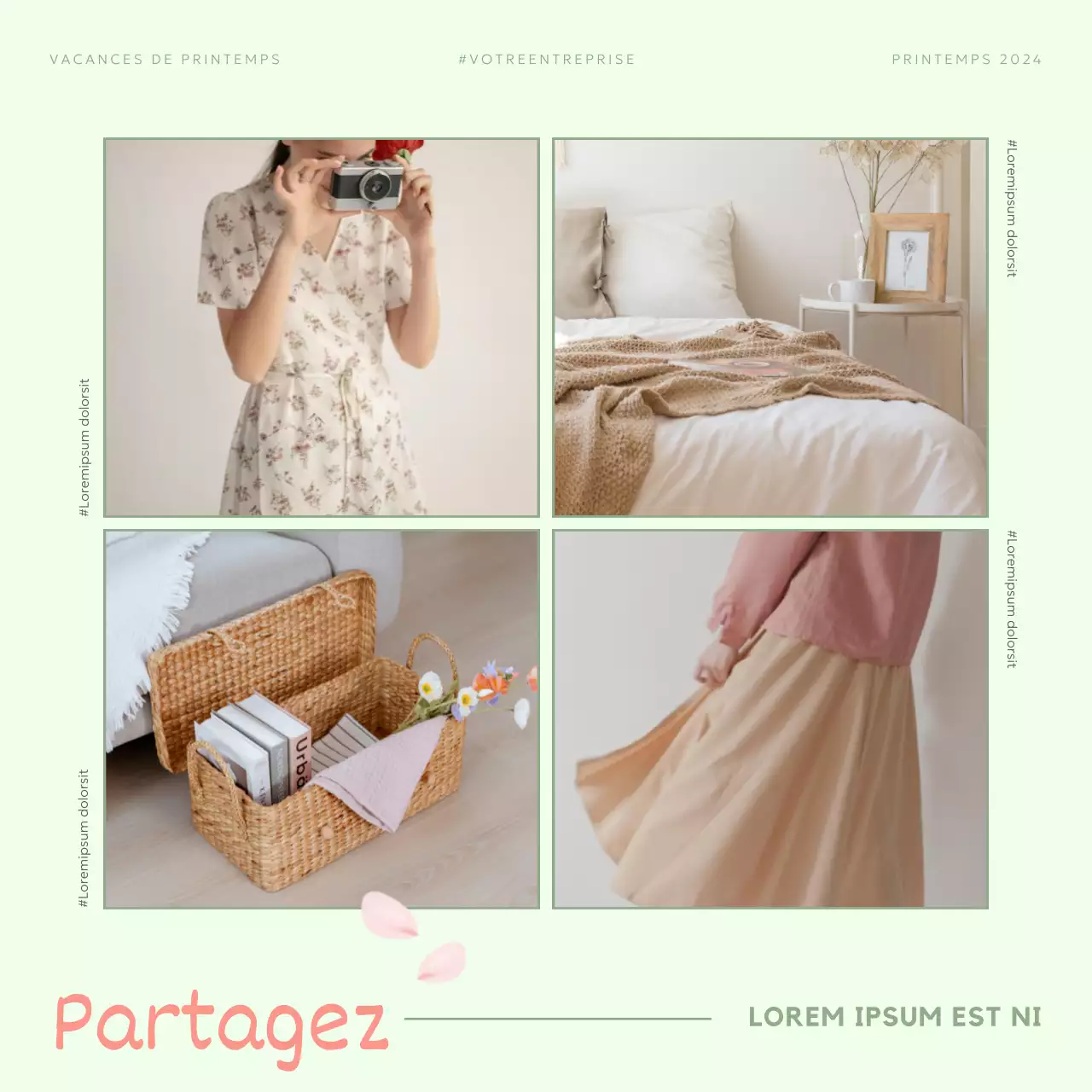 Promotion sur les soldes de printemps de Green and Pink Elegant