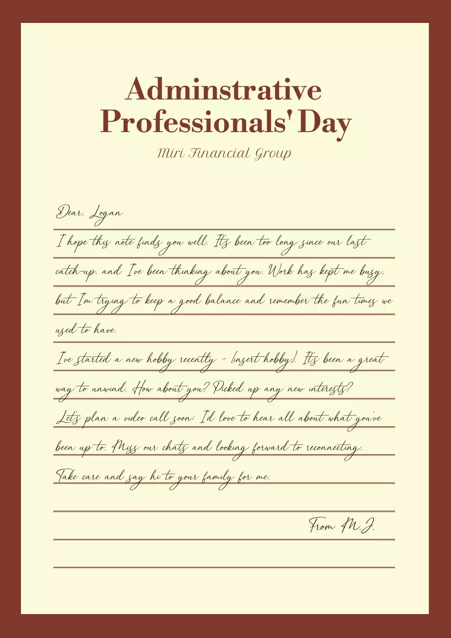 Brown Vintage Admin Announcement Poster