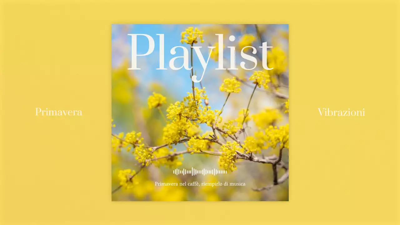 Semplice titolo principale in giallo e rosa dell'umore primaverile dei fiori di ciliegio