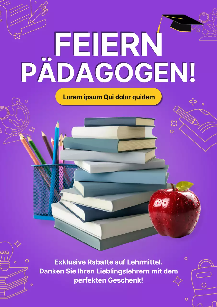 Inserieren Sie einen Teacher's Day Verkauf in Lila