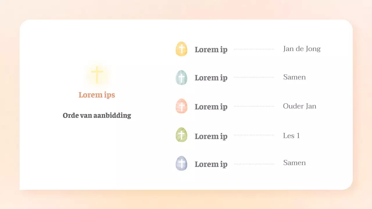 Een trendy paasgids met een oranje achtergrond