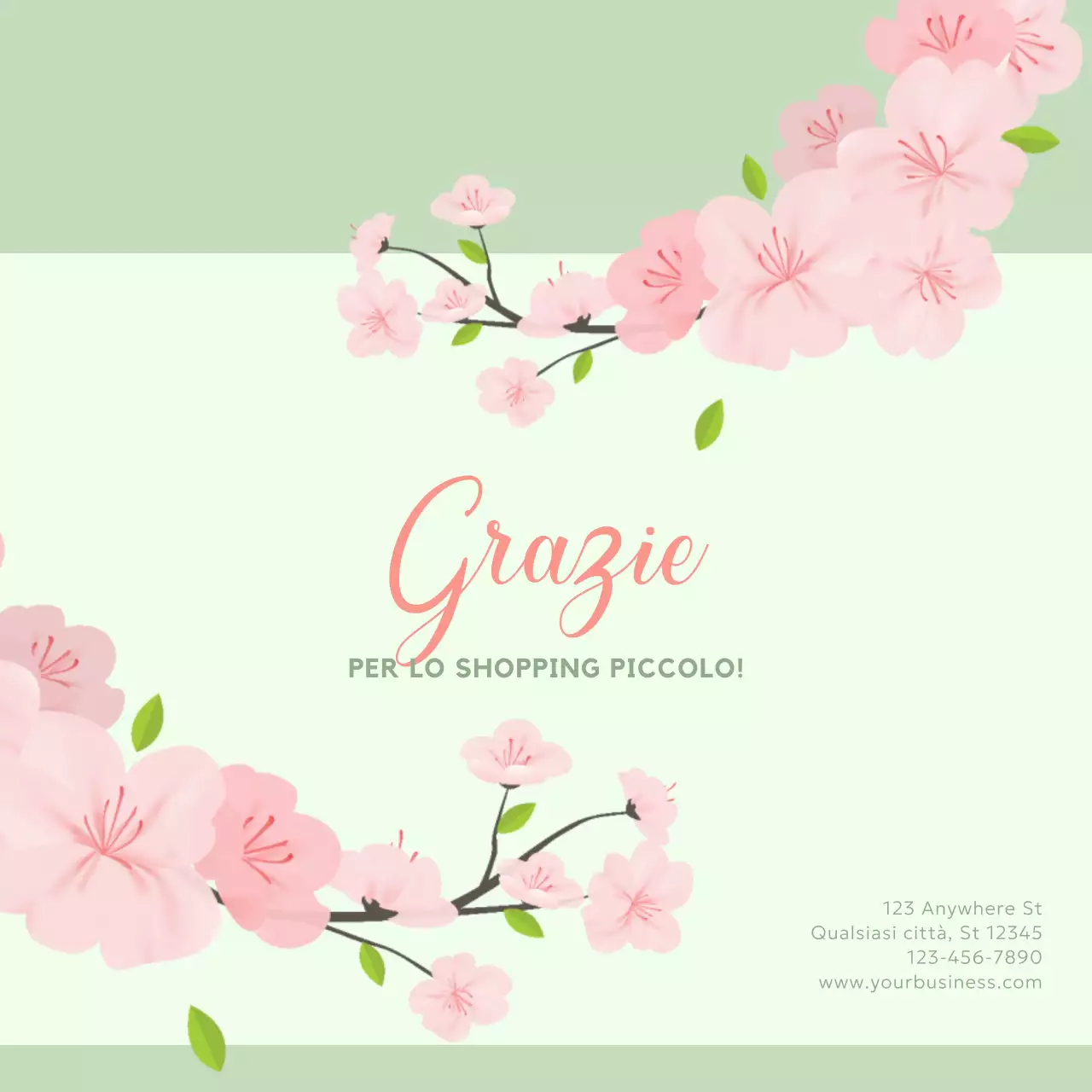 Promozione per la vendita delle vacanze di primavera verde e rosa elegante