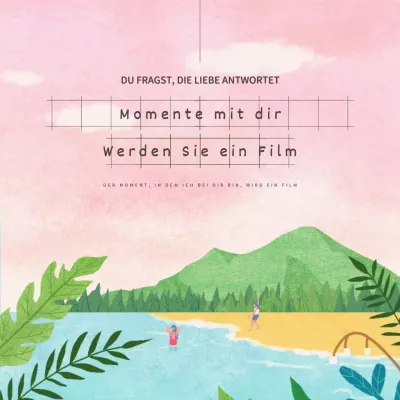 Eine einfache, rosa, von der Liebe inspirierte Anzeige