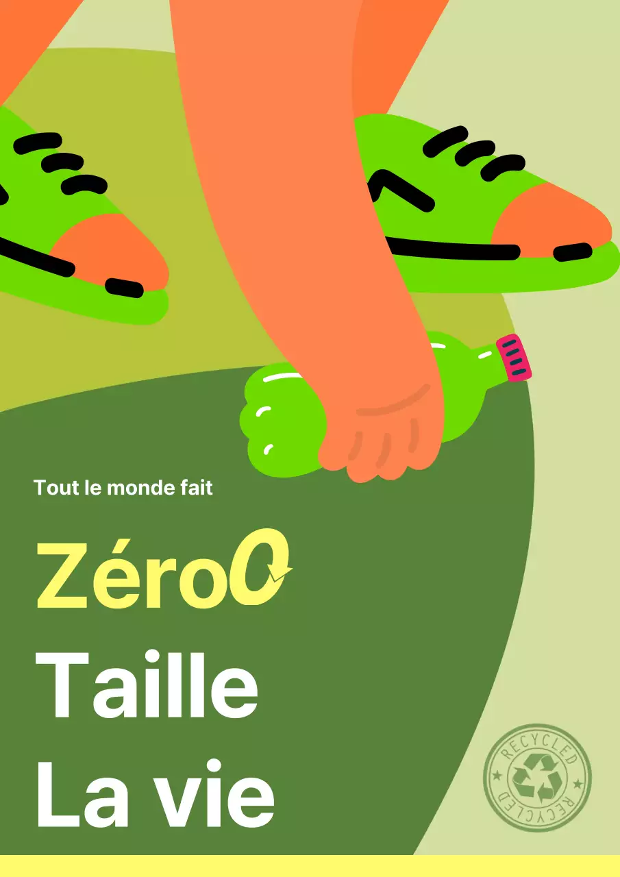 Une campagne simple, verte et jaune, pour une vie sans déchets