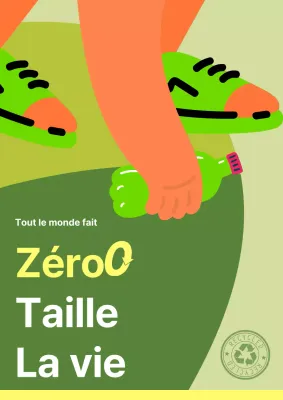 Une campagne simple, verte et jaune, pour une vie sans déchets