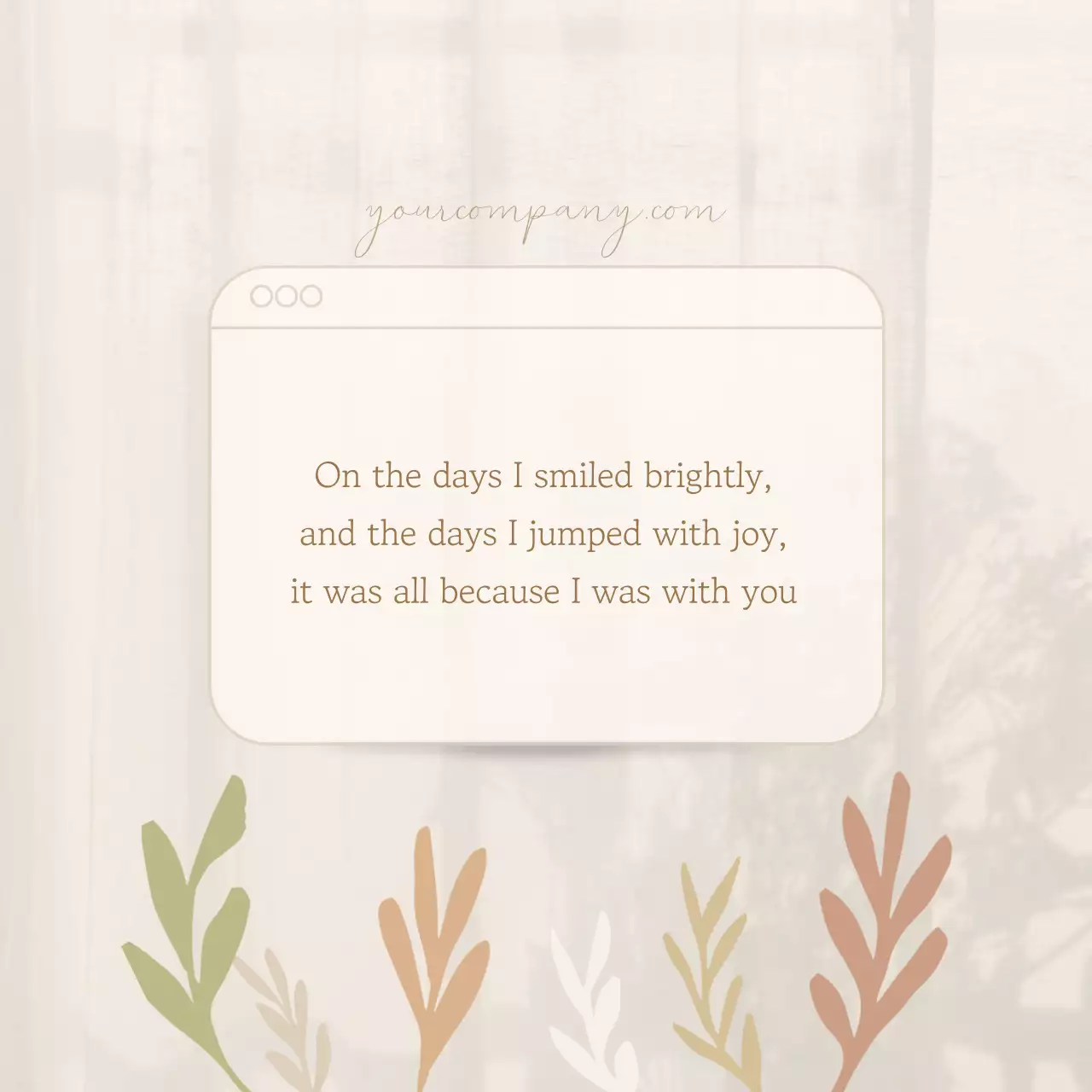 A simple sentiment post in beige and ivory