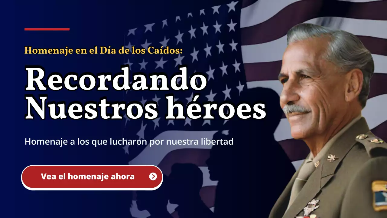 Azul marino Simple Memorial Day Publicidad