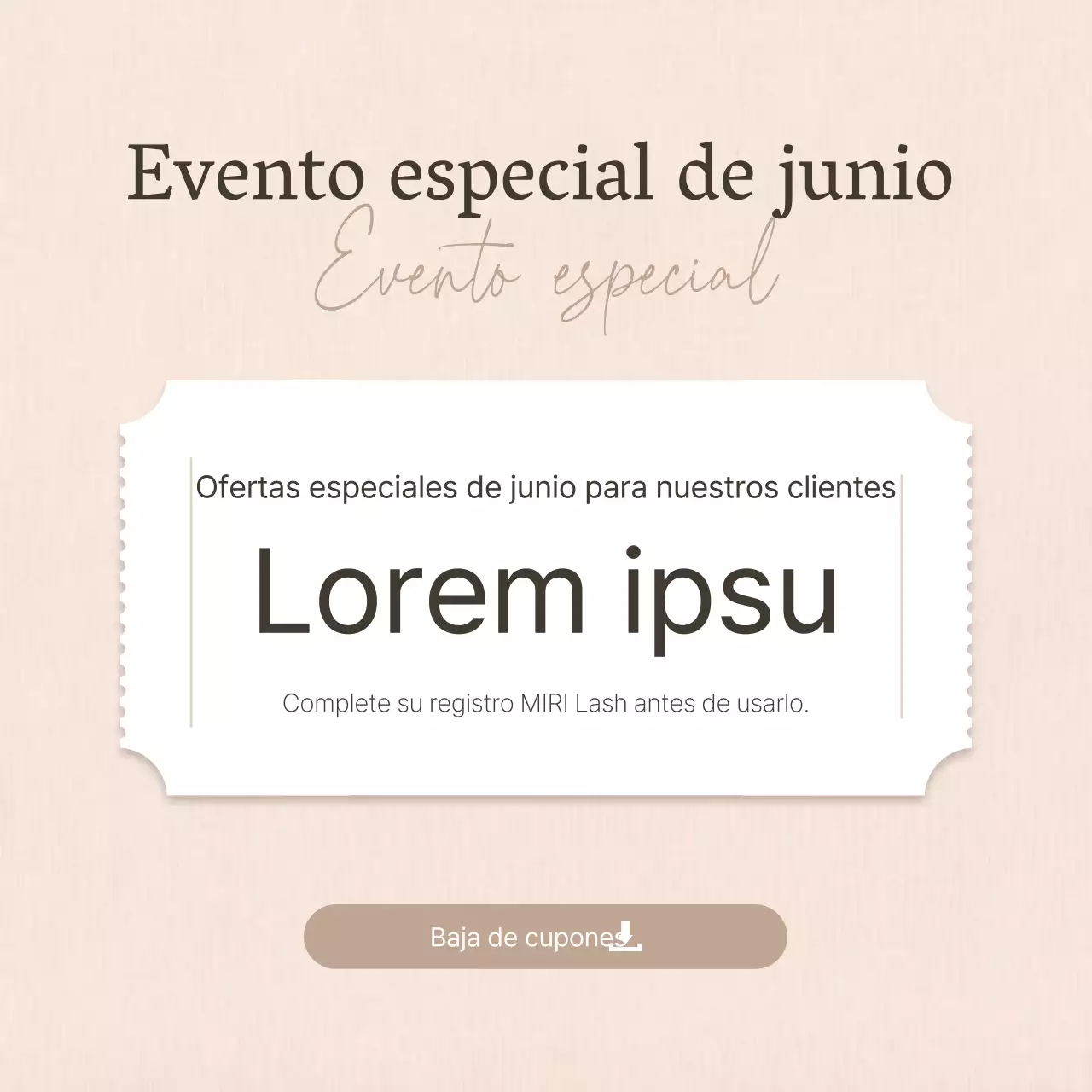 Belleza sencilla en marrón y beige Información del evento