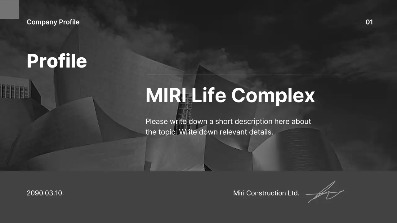 블랙 모던 건설 광고 프레젠테이션