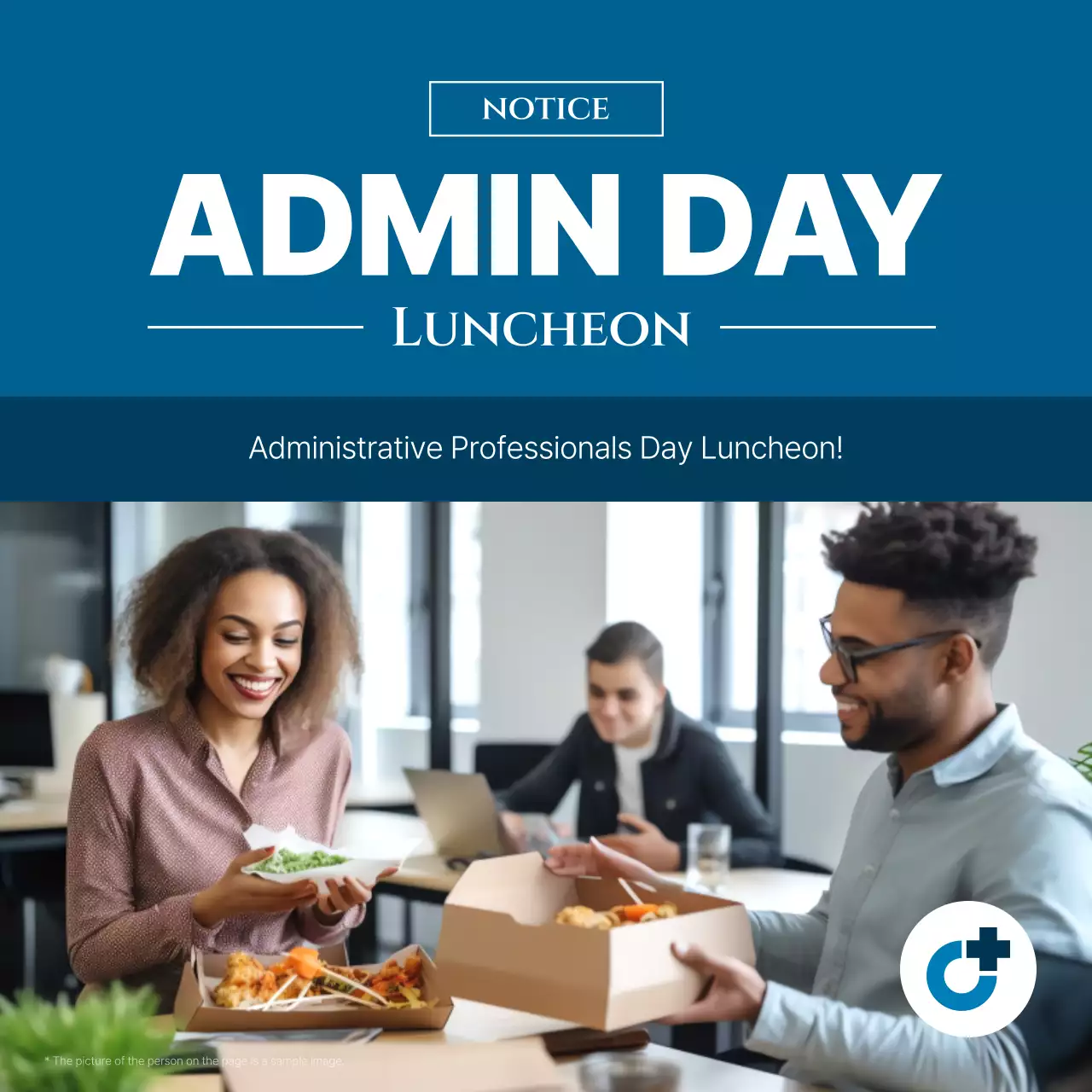 Blue Professional Luncheon Announcement Social Media Post