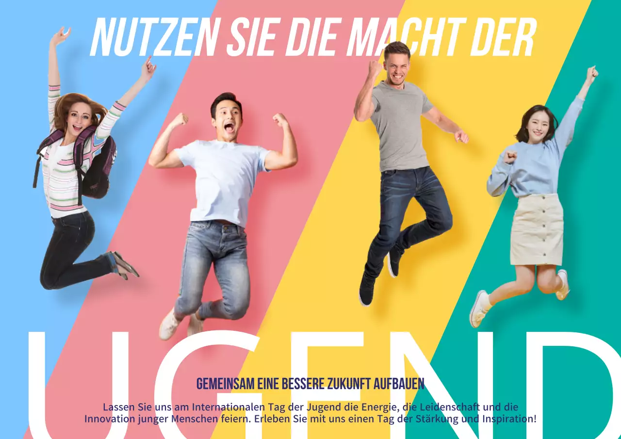 Eine moderne Jugendtagskampagne in Rosa und Gelb