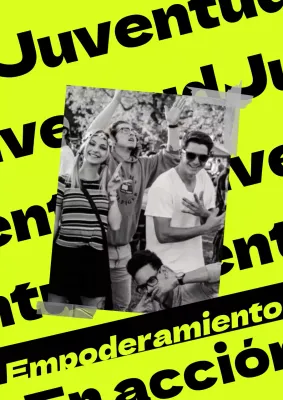 Póster fluorescente con aspecto de marco de fotos de moda