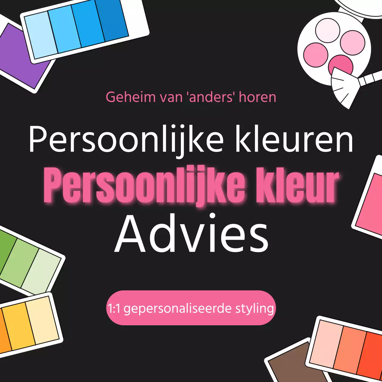 Kitscherig persoonlijk kleuradvies in zwart en roze