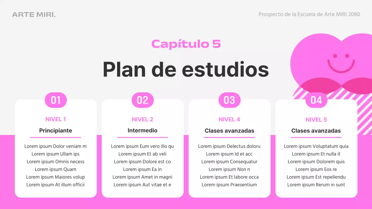 Presentamos la escuela de arte rosa y celeste