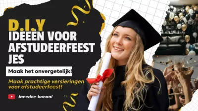 Geel Zwart Modern DIY Afstudeerfeest Ideeën