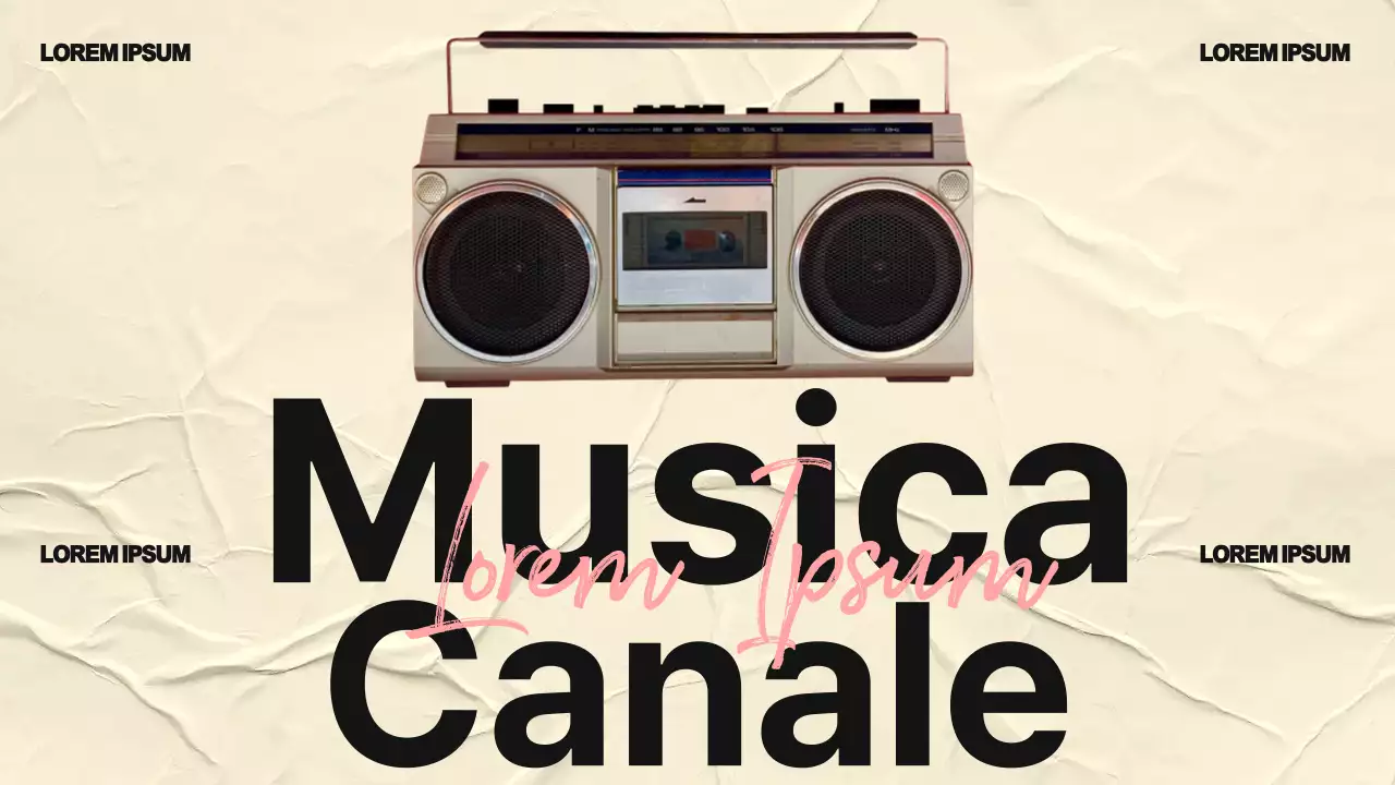 Giallo Rosa Nero Semplice Canale musicale vintage