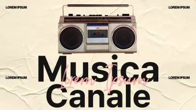 Giallo Rosa Nero Semplice Canale musicale vintage