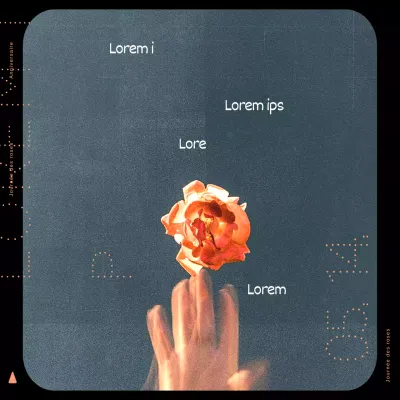 Un billet simple pour la Journée des roses en orange et bleu marine