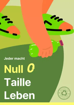 Eine einfache grüne und gelbe Zero Waste Life-Kampagne