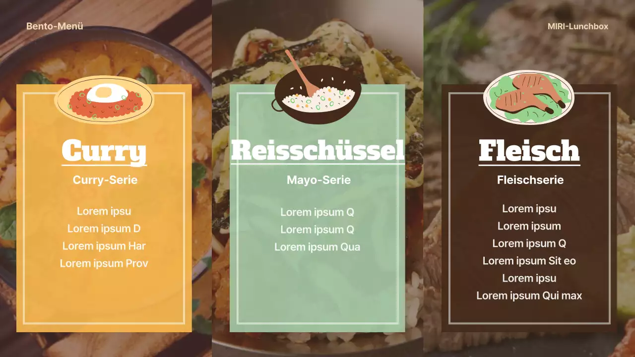 Werbung für ein einfaches Bento-Restaurant in Braun und Beige